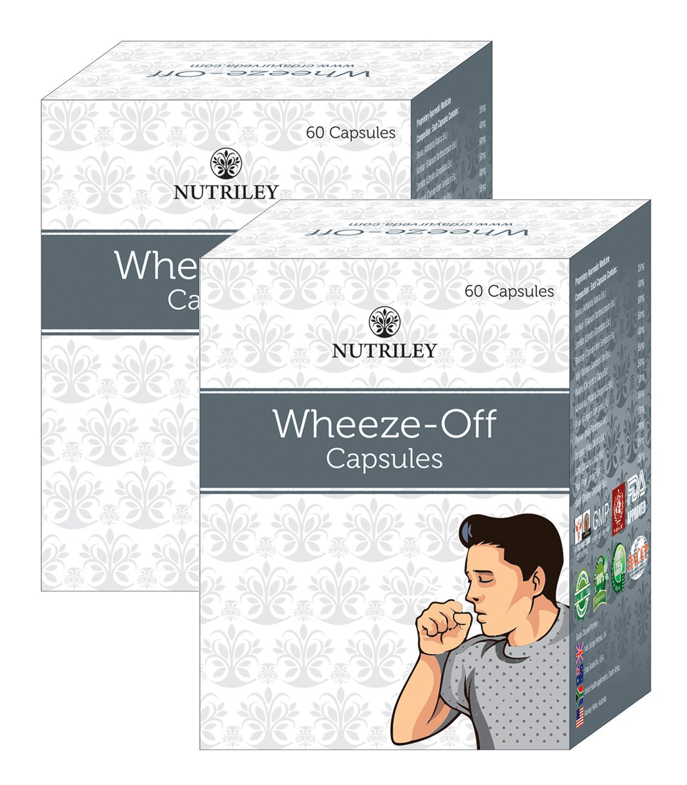 CRD Ayurveda Wheeze-Off - Cough and Cold Care Capsules (60 Capsules)- Pack of 2