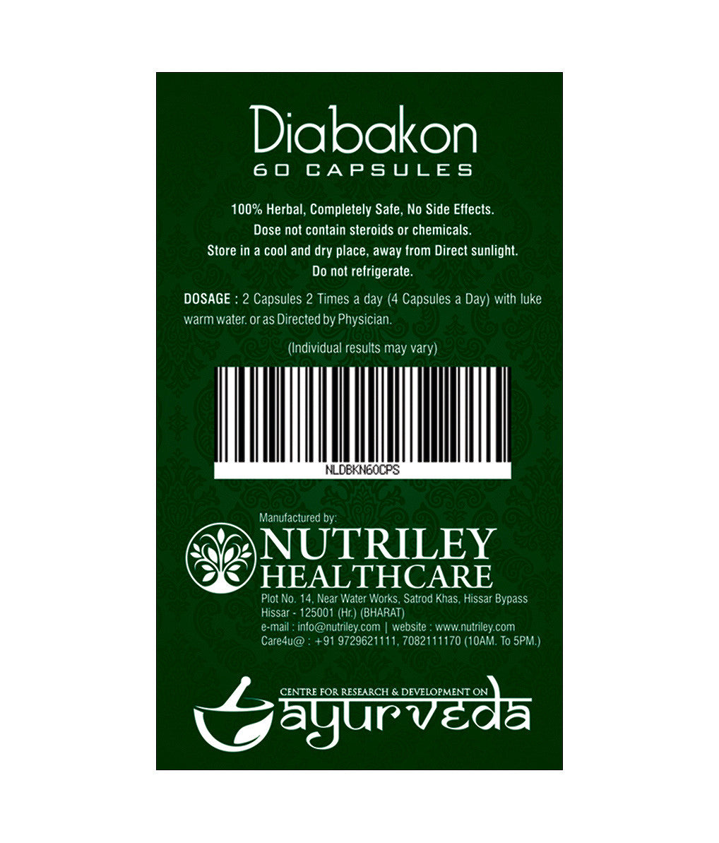 Nutriley Diabakon - Diabetes Control Capsules (60 Caps)